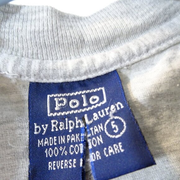 Polo Ralph Lauren Shirt Short Sleeve Size 5 Boy Polo Bear Christmas Tree Holiday - Picture 4 of 5